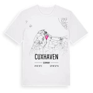 Cuxhaven karta t-shirt – ekologisk bomull t-shirt från Pinshirt