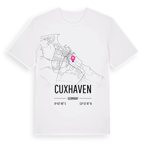 Cuxhaven karta t-shirt – ekologisk bomull t-shirt från Pinshirt