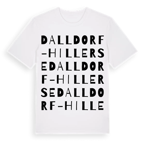 Dalldorf-Hillerse ordlek t-shirt – ekologisk bomull t-shirt från Pinshirt