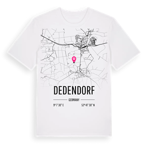 Dedendorf karta t-shirt – ekologisk bomull t-shirt från Pinshirt