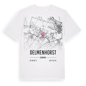 Delmenhorst karta t-shirt – ekologisk bomull t-shirt från Pinshirt