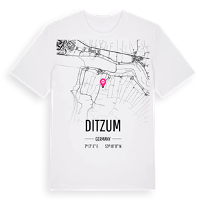 Ditzum karta t-shirt – ekologisk bomull t-shirt från Pinshirt