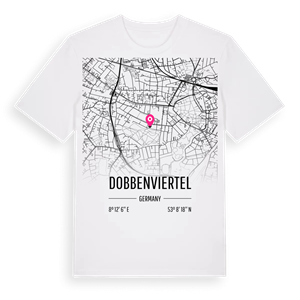 Dobbenviertel karta t-shirt – ekologisk bomull t-shirt från Pinshirt