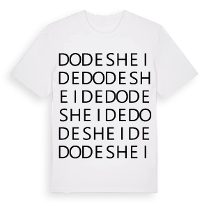 Dodesheide ordlek t-shirt – ekologisk bomull t-shirt från Pinshirt
