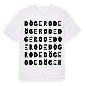 Dögerode ordlek t-shirt – ekologisk bomull t-shirt från Pinshirt