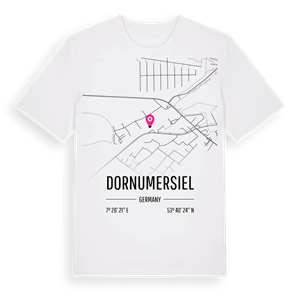 Dornumersiel karta t-shirt – ekologisk bomull t-shirt från Pinshirt