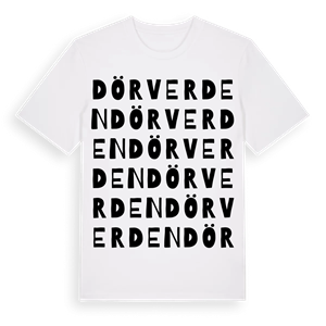 Dörverden ordlek t-shirt – ekologisk bomull t-shirt från Pinshirt