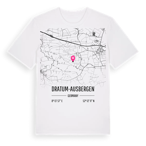 Dratum-Ausbergen karta t-shirt – ekologisk bomull t-shirt från Pinshirt