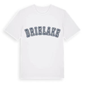 Drielake college t-shirt – ekologisk bomull t-shirt från Pinshirt