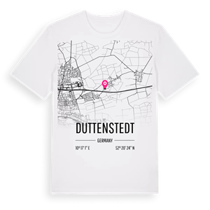 Duttenstedt karta t-shirt – ekologisk bomull t-shirt från Pinshirt