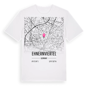 Ehnernviertel karta t-shirt – ekologisk bomull t-shirt från Pinshirt
