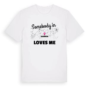 Någon i Eldingen älskar mig t-shirt – ekologisk bomull t-shirt från Pinshirt