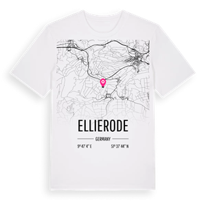 Ellierode karta t-shirt – ekologisk bomull t-shirt från Pinshirt