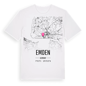 Emden karta t-shirt – ekologisk bomull t-shirt från Pinshirt