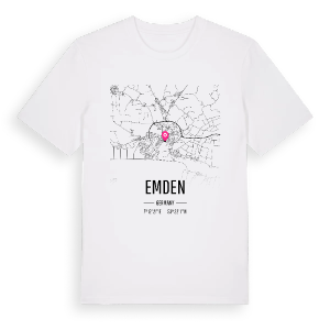 Emden karta t-shirt – ekologisk bomull t-shirt från Pinshirt