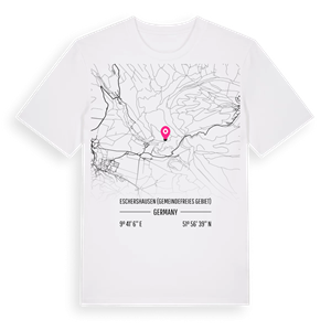 Eschershausen (gemeindefreies Gebiet) karta t-shirt – ekologisk bomull t-shirt från Pinshirt
