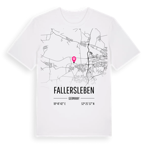 Fallersleben karta t-shirt – ekologisk bomull t-shirt från Pinshirt