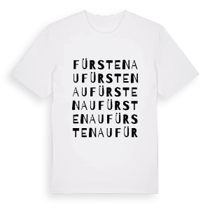 Fürstenau ordlek t-shirt – ekologisk bomull t-shirt från Pinshirt