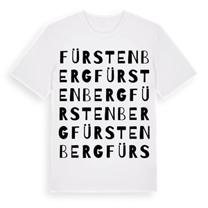 Fürstenberg ordlek t-shirt – ekologisk bomull t-shirt från Pinshirt
