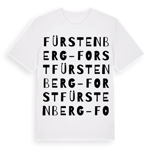 Fürstenberg-Forst ordlek t-shirt – ekologisk bomull t-shirt från Pinshirt