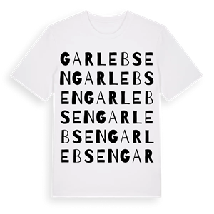 Garlebsen ordlek t-shirt – ekologisk bomull t-shirt från Pinshirt