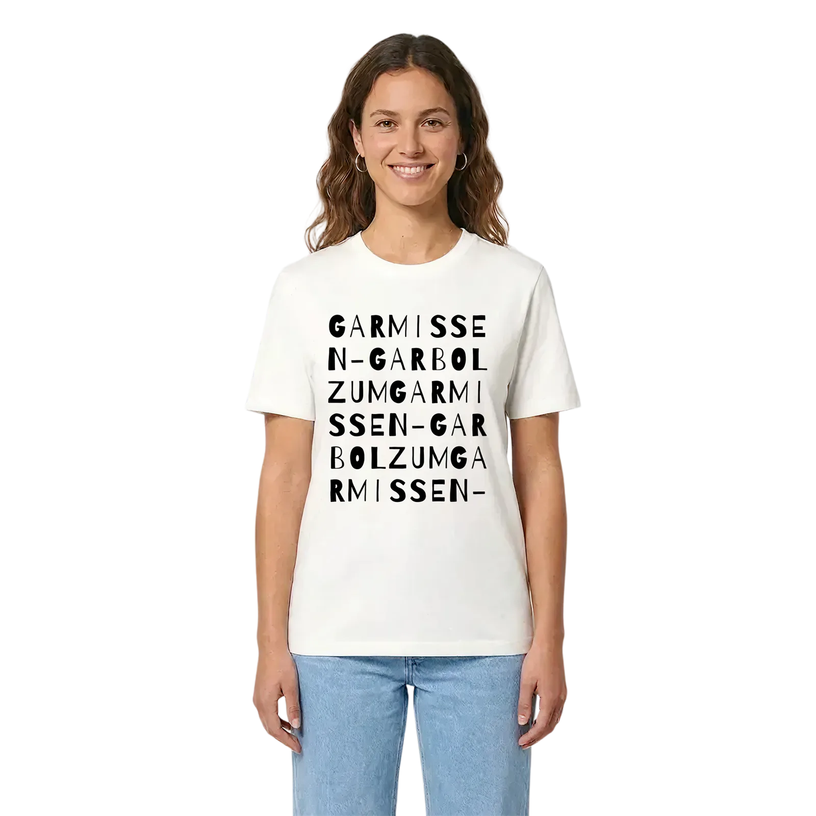 Garmissen-Garbolzum ordlek t-shirt – White, i miljö