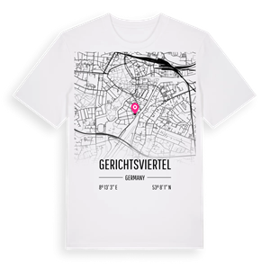 Gerichtsviertel karta t-shirt – ekologisk bomull t-shirt från Pinshirt