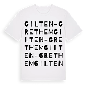 Gilten-Grethem ordlek t-shirt – ekologisk bomull t-shirt från Pinshirt
