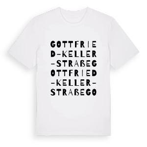 Gottfried-Keller-Straße ordlek t-shirt – ekologisk bomull t-shirt från Pinshirt