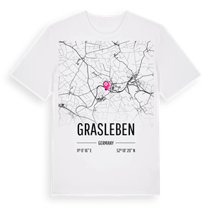 Grasleben karta t-shirt – ekologisk bomull t-shirt från Pinshirt