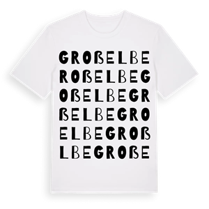Groß Elbe ordlek t-shirt – ekologisk bomull t-shirt från Pinshirt