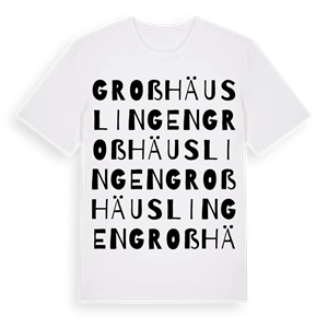 Groß Häuslingen ordlek t-shirt – ekologisk bomull t-shirt från Pinshirt