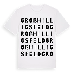 Groß Hilligsfeld ordlek t-shirt – ekologisk bomull t-shirt från Pinshirt