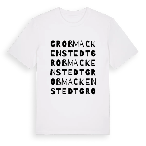 Groß Mackenstedt ordlek t-shirt – ekologisk bomull t-shirt från Pinshirt