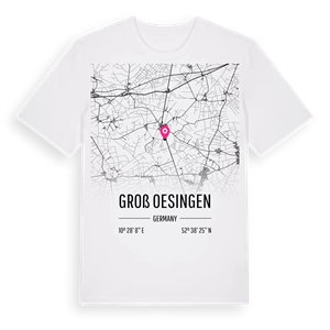 Groß Oesingen karta t-shirt – ekologisk bomull t-shirt från Pinshirt