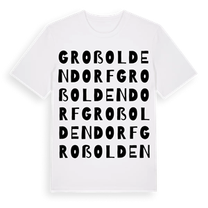 Großoldendorf ordlek t-shirt – ekologisk bomull t-shirt från Pinshirt