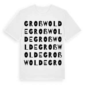 Großwolde ordlek t-shirt – ekologisk bomull t-shirt från Pinshirt