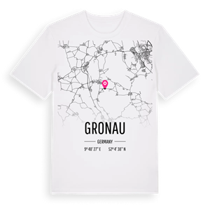 Gronau karta t-shirt – ekologisk bomull t-shirt från Pinshirt