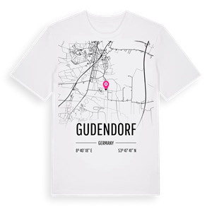 Gudendorf karta t-shirt – ekologisk bomull t-shirt från Pinshirt