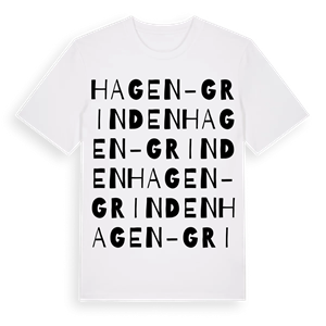 Hagen-Grinden ordlek t-shirt – ekologisk bomull t-shirt från Pinshirt