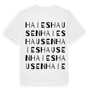 Haieshausen ordlek t-shirt – ekologisk bomull t-shirt från Pinshirt