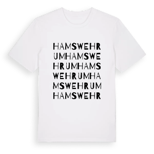 Hamswehrum ordlek t-shirt – ekologisk bomull t-shirt från Pinshirt