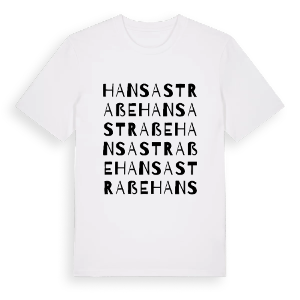 Hansastraße ordlek t-shirt – ekologisk bomull t-shirt från Pinshirt