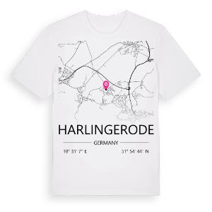 Harlingerode karta t-shirt – ekologisk bomull t-shirt från Pinshirt