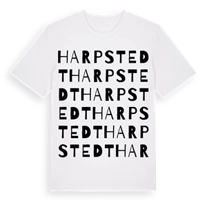 Harpstedt ordlek t-shirt – ekologisk bomull t-shirt från Pinshirt