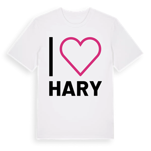 Jag älskar Hary t-shirt stort tryck – ekologisk bomull t-shirt från Pinshirt