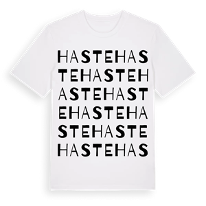 Haste ordlek t-shirt – ekologisk bomull t-shirt från Pinshirt