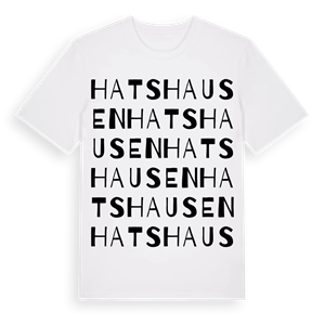 Hatshausen ordlek t-shirt – ekologisk bomull t-shirt från Pinshirt