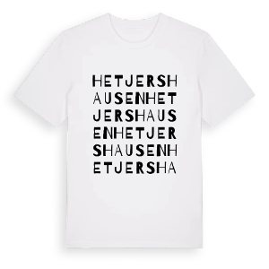 Hetjershausen ordlek t-shirt – ekologisk bomull t-shirt från Pinshirt