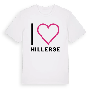 Jag älskar Hillerse t-shirt stort tryck – ekologisk bomull t-shirt från Pinshirt